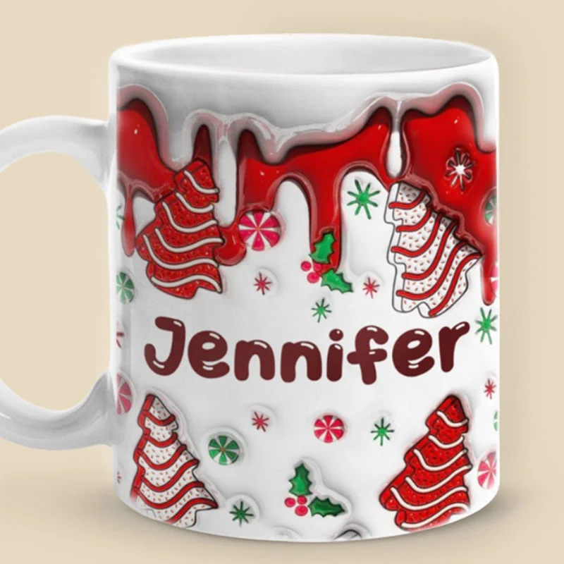 Hot Cocoa Warm Hearts - Family Personalized Custom 3D Inflated Effect Printed Mug - Christmas Gift For Family Members