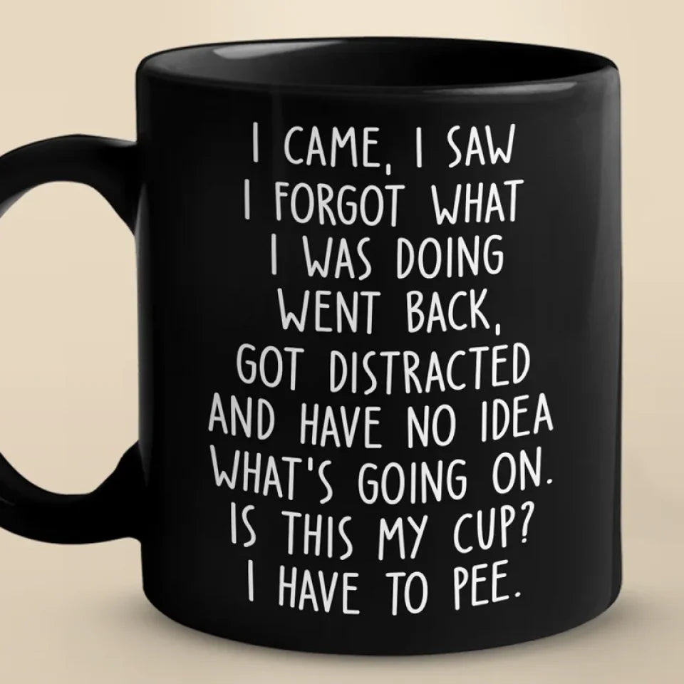 I Came, I Saw, I Forgot What I Was Doing Went Back - Friend Black Mug - Christmas Gift For Best Friends, Grandma, Grandpa