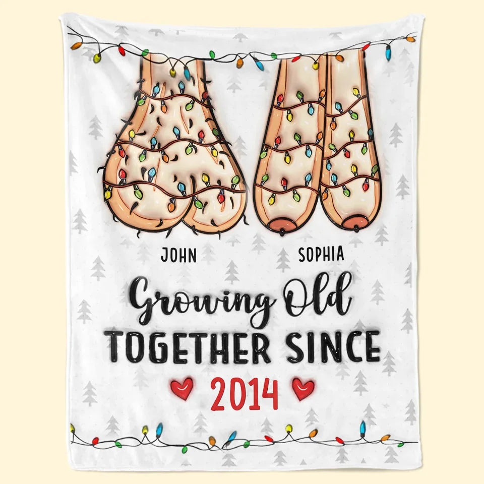 I Want To Spend The Rest Of My Life With You, Growing Old Together - Couple Personalized Custom 3D Inflated Effect Printed Blanket - Christmas Gift For Husband Wife, Anniversary