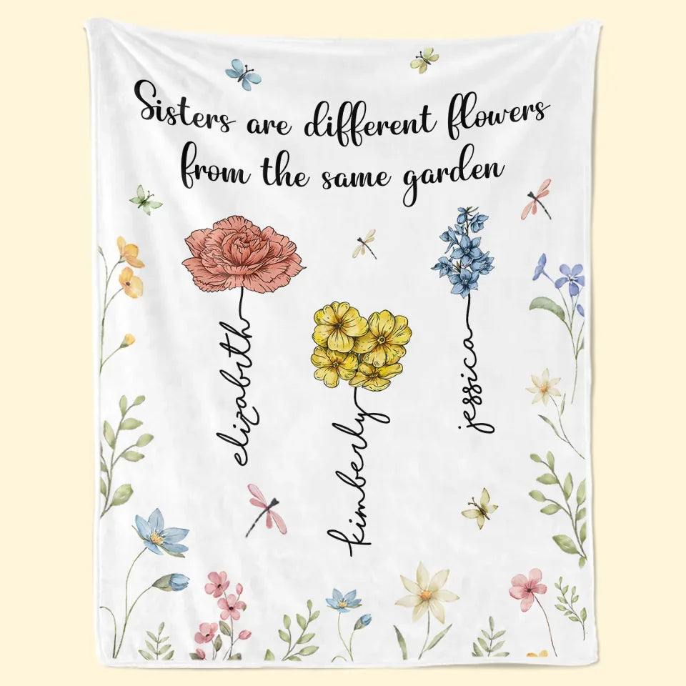 If Sisters Were Flowers I'd Pick You - Bestie Personalized Custom Blanket - Christmas Gift For Best Friends, BFF, Sisters