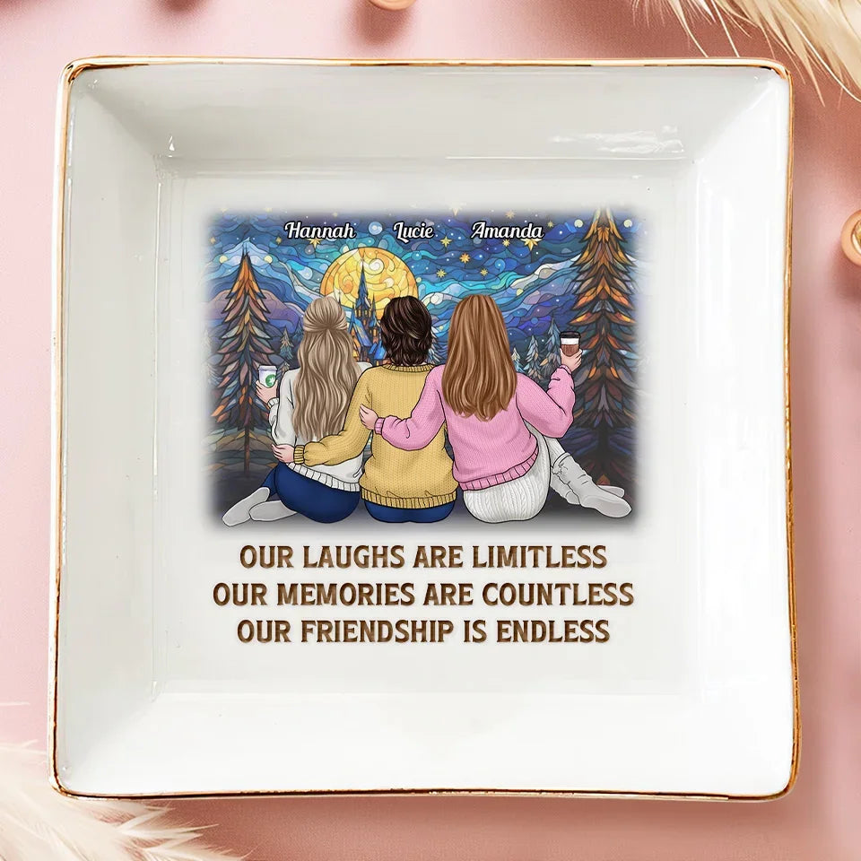 Jingle Ladies Rock - Bestie Personalized Custom Jewelry Dish - Christmas Gift For Best Friends, BFF, Sisters