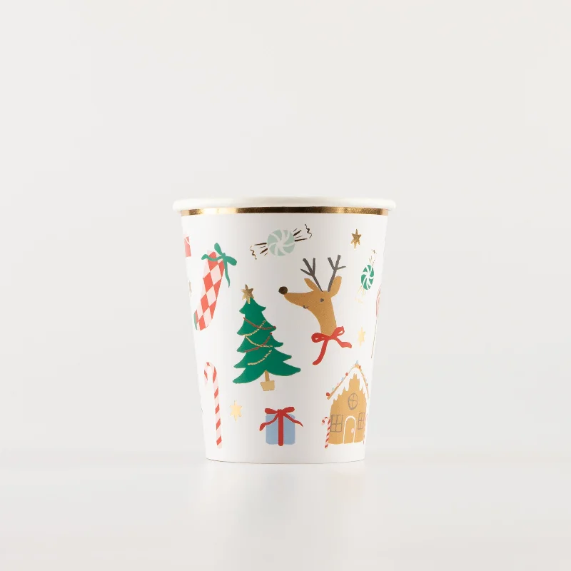 Jolly Christmas Cups (x 8)