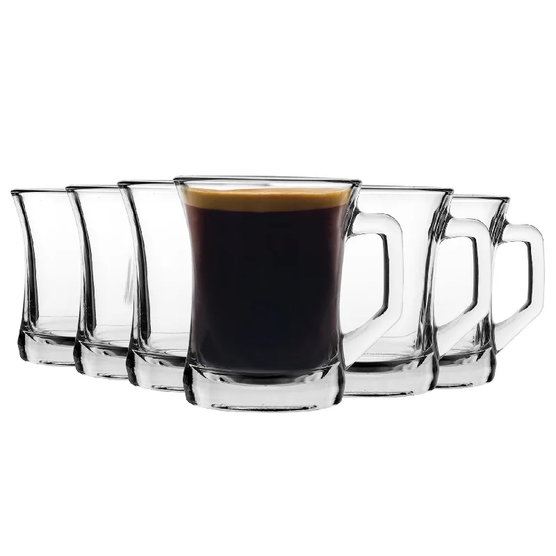 225ml Clear Zen+ Coffee Glasses - Pack of 12 - By LAV