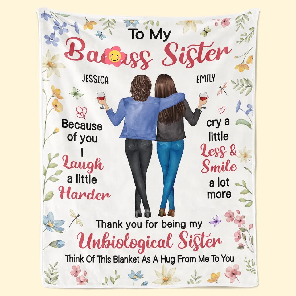 Life Is Better With True Friends - Bestie Personalized Custom Blanket - Gift For Best Friends, BFF, Sisters