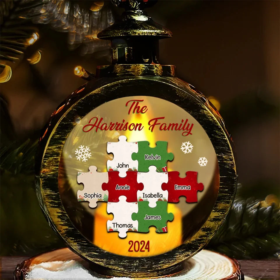 Lighting Up The Holiday Season - Family Personalized Custom Candlelight Lantern Ornament - Christmas Gift For Family Members