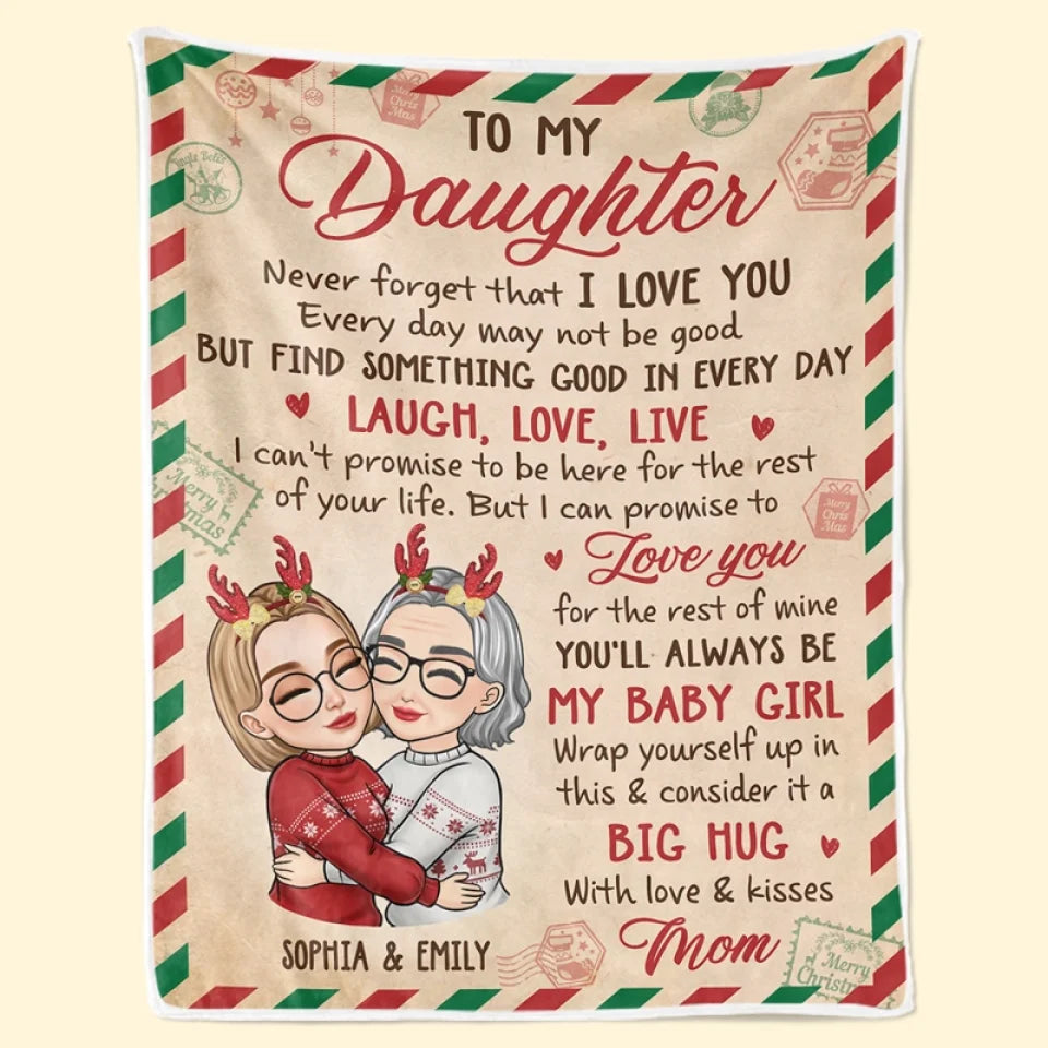 My Family Lights Up My Life At Christmas - Family Personalized Custom Blanket - Christmas Gift For Grandma, Mom, Daughter