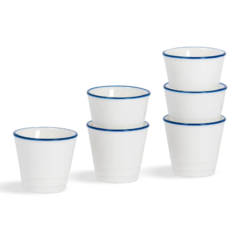 Farmhouse White Porcelain Egg Cups - Pack of Six - By Nicola Spring