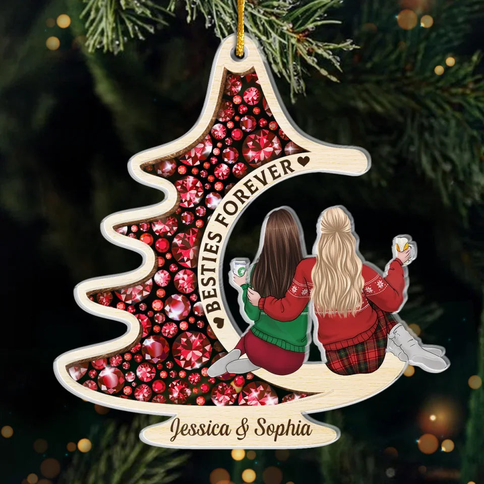 Our Friendship Makes The Season Even More Joyful - Bestie Personalized Custom Ornament - Acrylic Custom Shaped - Christmas Gift For Best Friends, BFF, Sisters