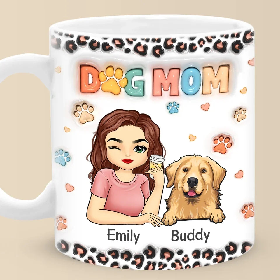 Paws And Joy Make Christmas Bright - Dog & Cat Personalized Custom 3D Inflated Effect Printed Mug - Christmas Gift For Pet Owners, Pet Lovers