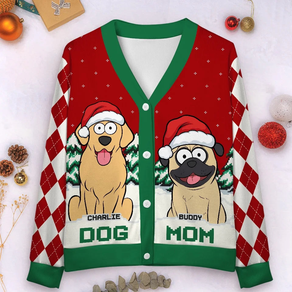 Paws To Enjoy The Season - Dog & Cat Personalized Custom Ugly Christmas Cardigan - Christmas Gift For Pet Owners, Pet Lovers