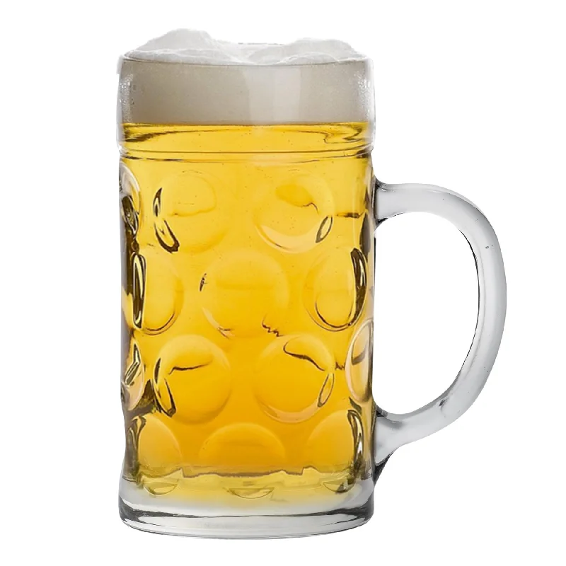 2 Pints Giant Glass German Beer Stein - By Rink Drink