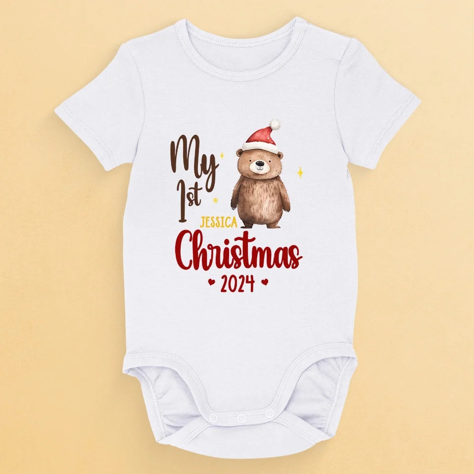 Rockin' Around The Christmas Tree With My Little One - Family Personalized Custom Baby Onesie - Christmas Gift For Baby Kids, Newborn Baby