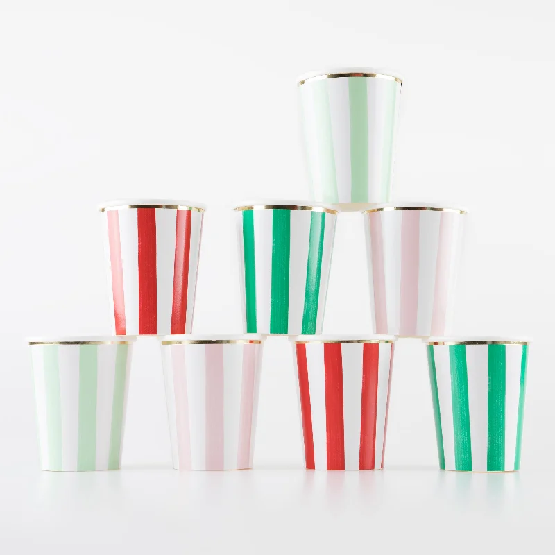 Striped Cups (x 8)