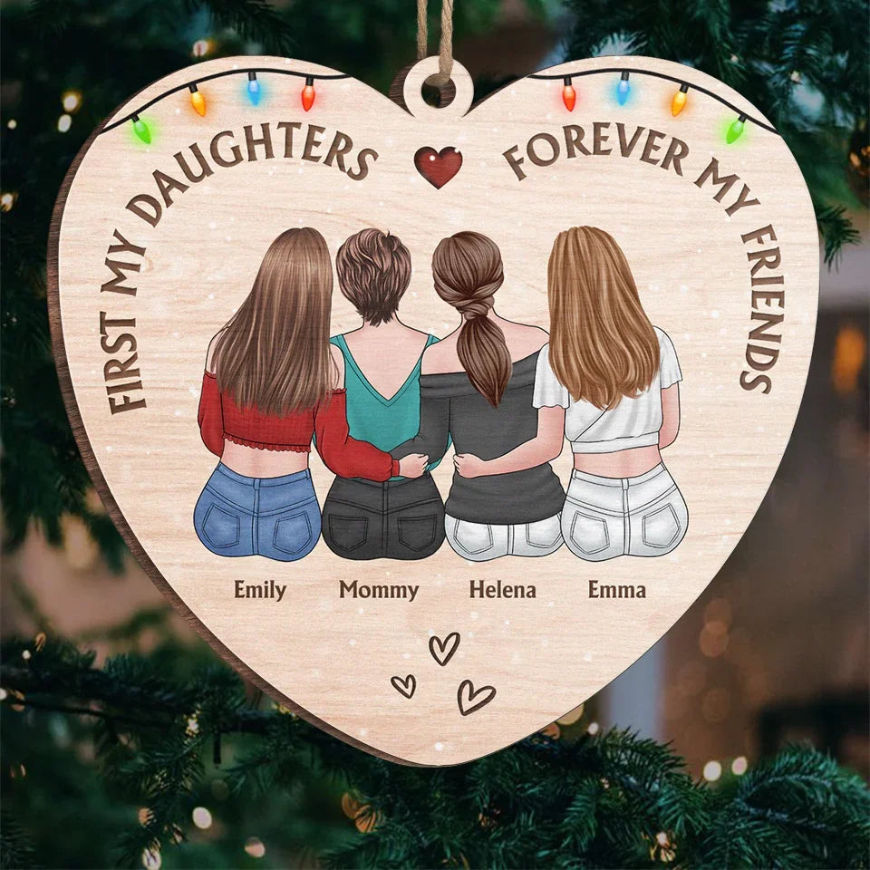 The Love Between A Mother And Daughter Is Infinite - Family Personalized Custom Ornament - Wood Custom Shaped - Christmas Gift For Mom, Daughter