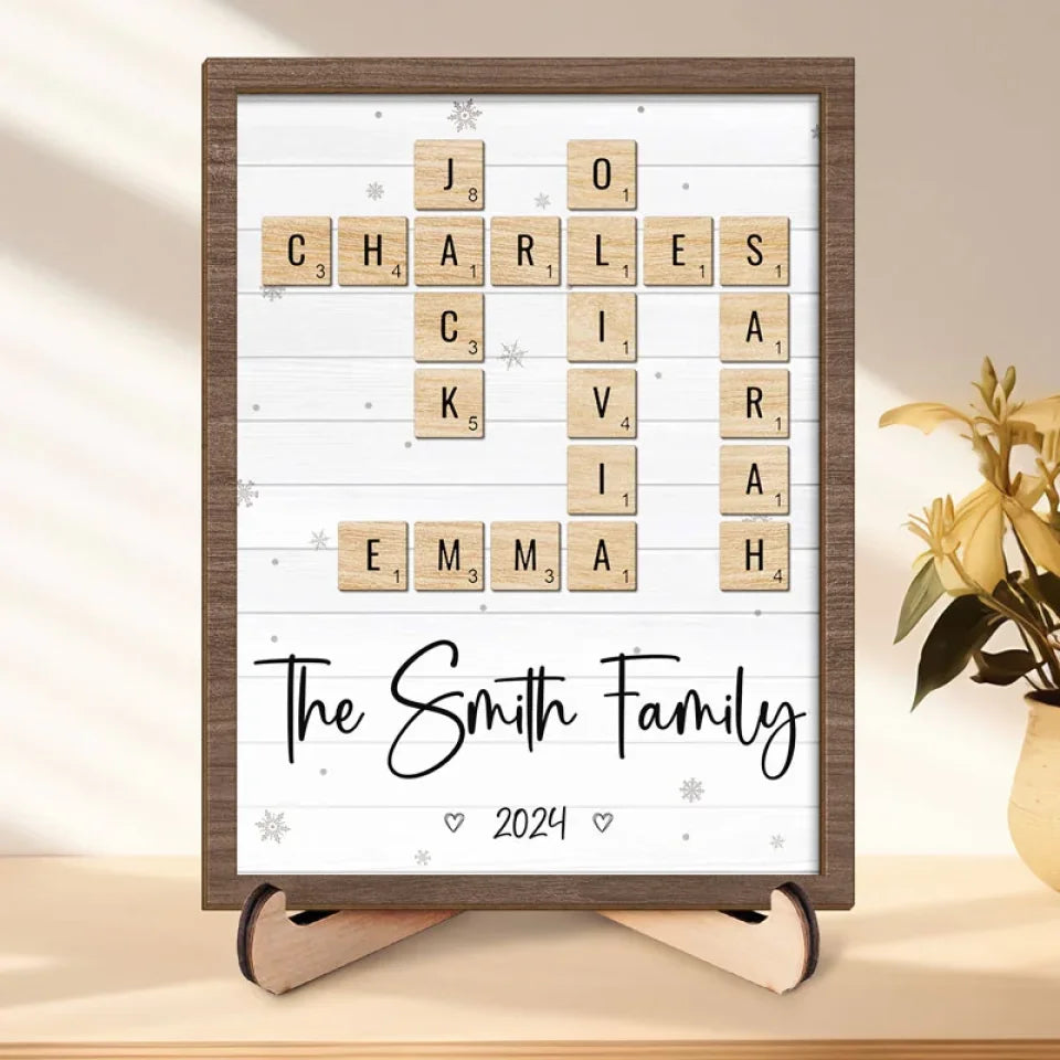 The Warmth Of Family Gatherings - Family Personalized Custom 2-Layered Wooden Plaque With Stand - Christmas Gift For Family Members