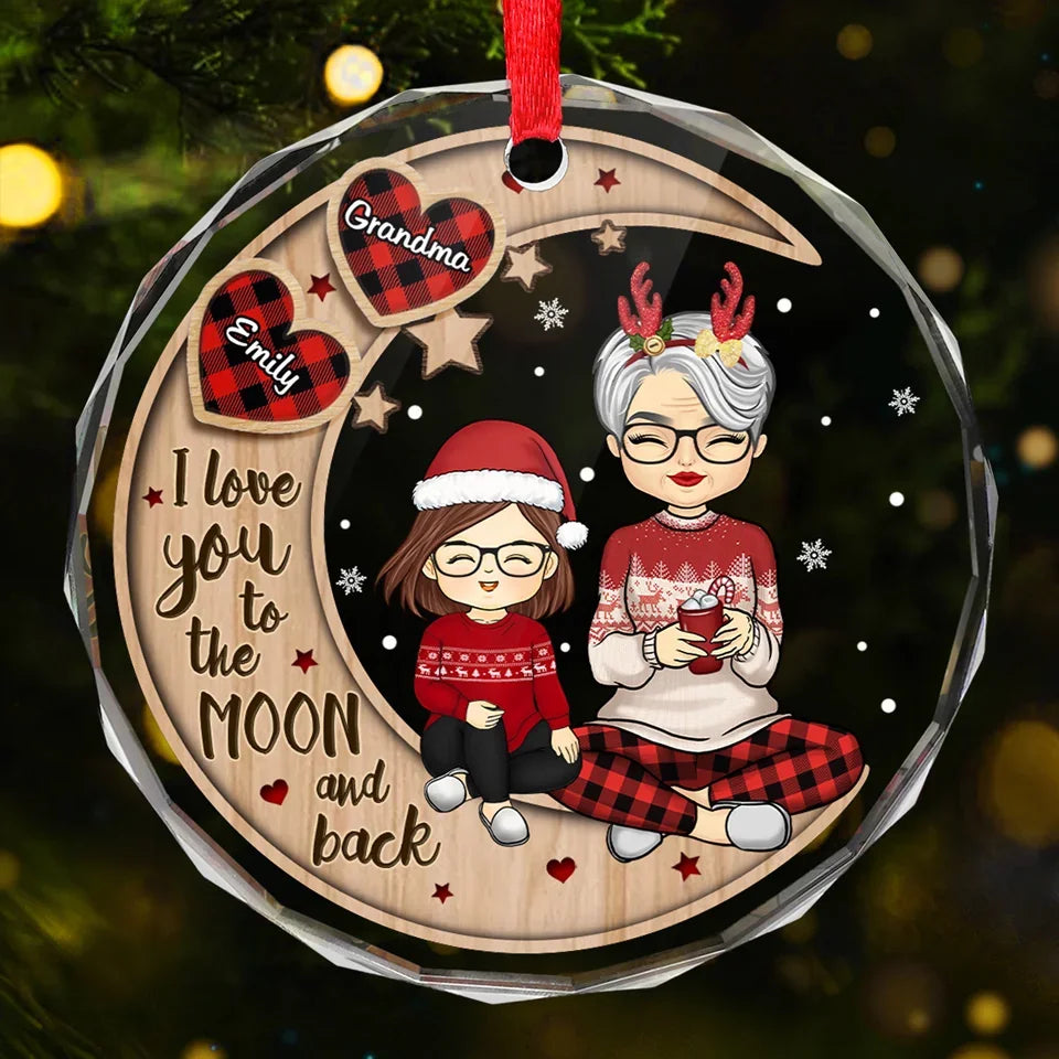 Time Spent With Them Is Always Priceless - Family Personalized Custom Circle Glass Ornament - Christmas Gift For Grandma, Grandpa