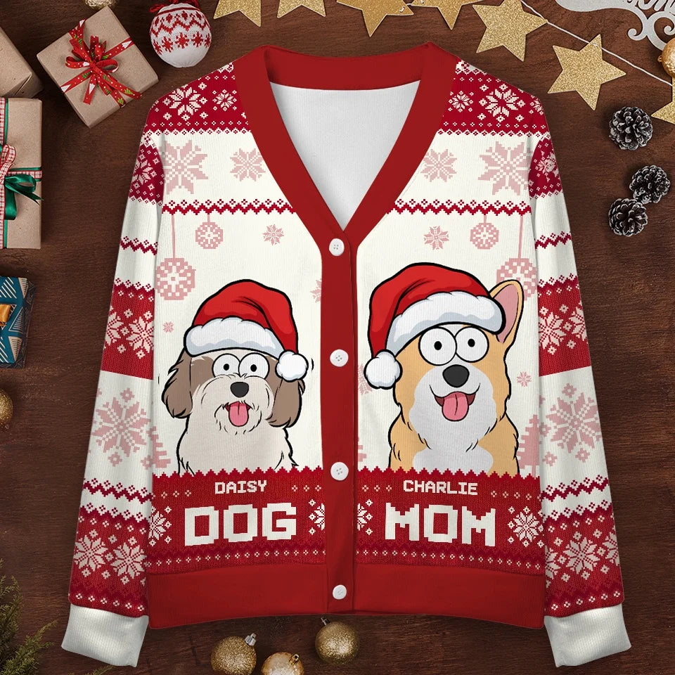 Wishing You A Furry Merry Christmas - Dog & Cat Personalized Custom Ugly Christmas Cardigan - Christmas Gift For Pet Owners, Pet Lovers