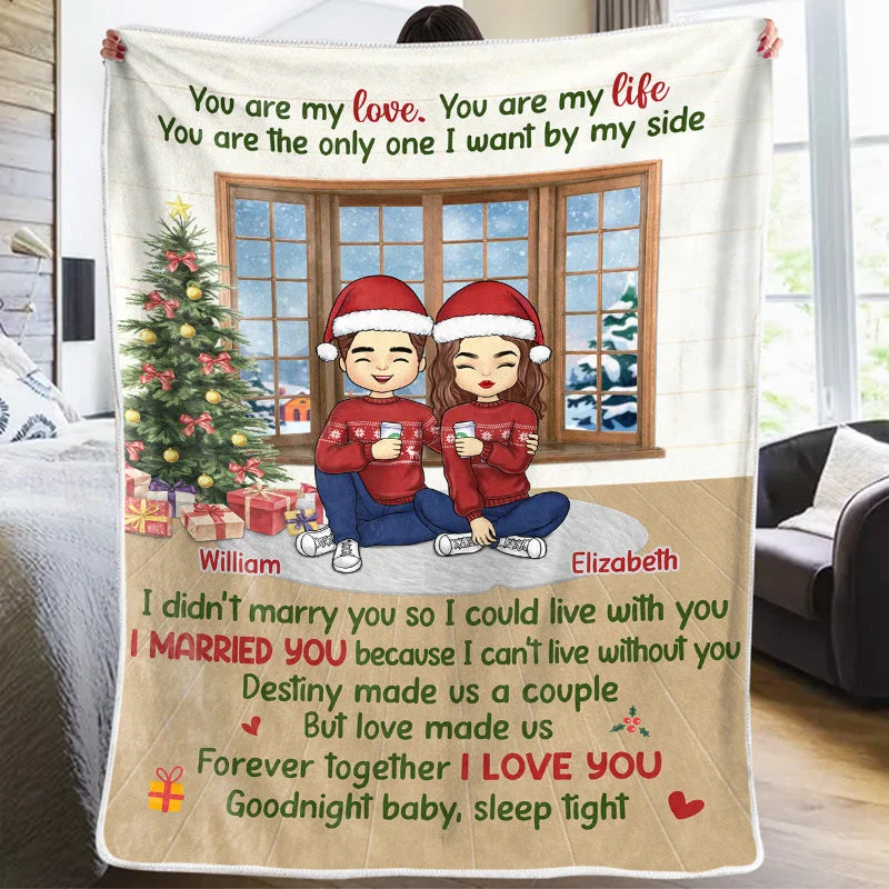 You Are My Life - Couple Personalized Custom Blanket - Christmas Gift For Husband Wife, Anniversary