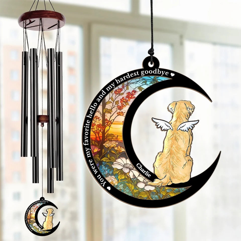 Your Memory Is Our Greatest Christmas Treasure - Memorial Personalized Custom Wind Chime Suncatcher - Sympathy Gift, Christmas Gift For Pet Owners, Pet Lovers