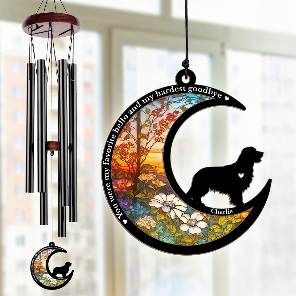 Your Paw Prints Are Forever On Our Hearts - Memorial Personalized Custom Wind Chime Suncatcher - Sympathy Gift, Christmas Gift For Pet Owners, Pet Lovers